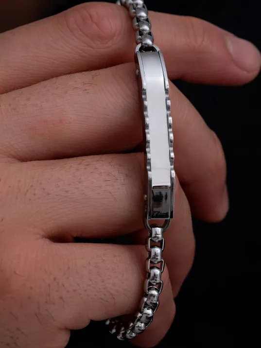 Erkek Çelik bileklik - Polo Zincirli İsim Yazılabilir Çelik Bileklik