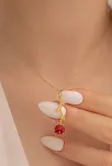 Ters Gül Model 2 Rose Renk Gümüş Kolye Gkltrsgulm1-ros