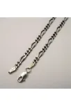 Gümüş Erkek Kolye Zincir Özel Üretim Oksitli Figaro İnce Model