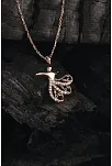 Lale Motifli Semazen Rose Gold Renk 925 Ayar Gümüş Bayan Kolye GKLSEMAZENK-ROS