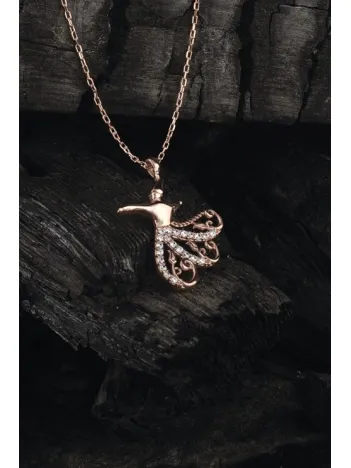 Lale Motifli Semazen Rose Gold Renk 925 Ayar Gümüş Bayan Kolye GKLSEMAZENK-ROS Lale Motifli Semazen Rose Gold Renk 925 Ayar Gümüş Bayan Kolye GKLSEMAZENK-ROS