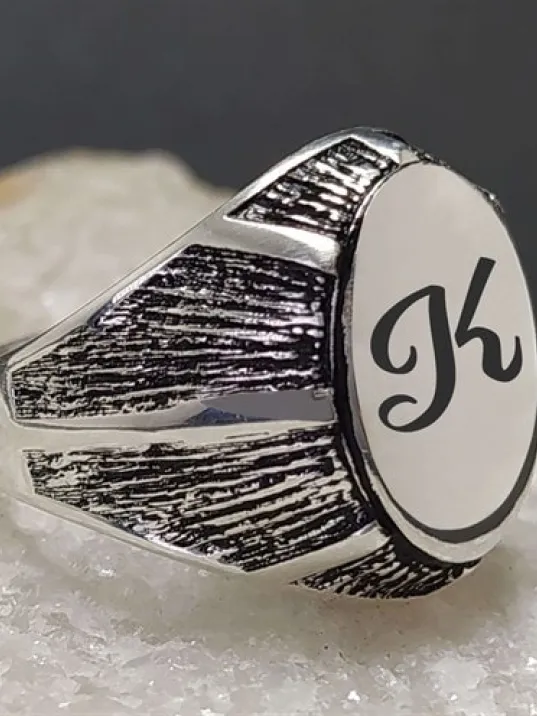 Kişiye Özel Gümüş Erkek Yüzük