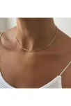14 Ayar Gerçek Altın Kaplama 5 Mm Kalınlıkta Figaro Model Kadın Gümüş Kolye 14 Ayar Gerçek Altın Kaplama 5 Mm Kalınlıkta Figaro Model Kadın Gümüş Kolye