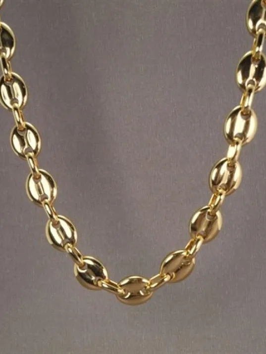 Gemici İnce Model Çelik Erkek Kolye Zincir Altın Kaplama