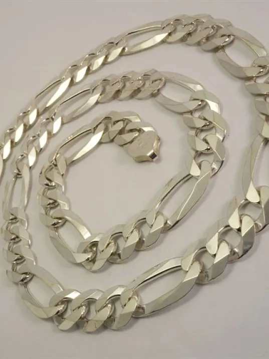 Erkek Figaro Kolye Zincir Devasa Kalın 11mm İtalyan Malı Mükemmel Kalite Erkek Figaro Kolye Zincir Devasa Kalın 11mm İtalyan Malı Mükemmel Kalite