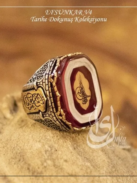 İslam Usta Tasarımı Efsunkar Model 4 Gümüş Erkek Yüzük