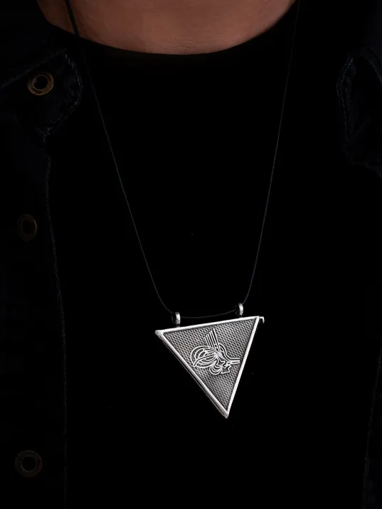 Tuğralı Erkek Gümüş Cevşen Muska Haznesi Büyük Boy