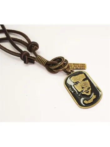 Deniz Gezmiş Deri Erkek Kolye