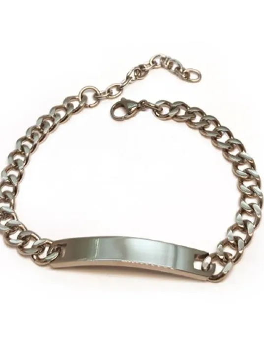 İsim Yazılabilen Çelik Erkek Bileklik İnce Kibar Model CBLGMSISIM1