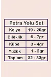 Petra Su Yolu Gümüş Bayan Set - Kolye, Bileklik, Küpe, Yüzük