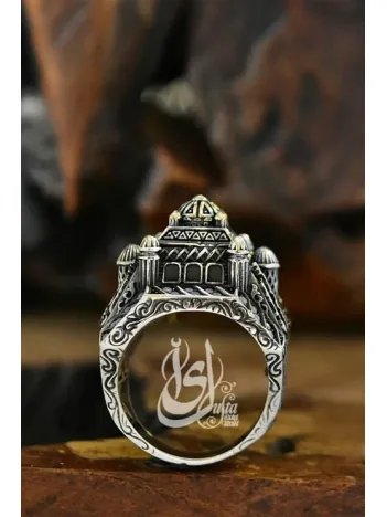 İslam Usta Tasarımı Gümüş Camii Model Gümüş Erkek Yüzük GYZISLMSTM3-GMS
