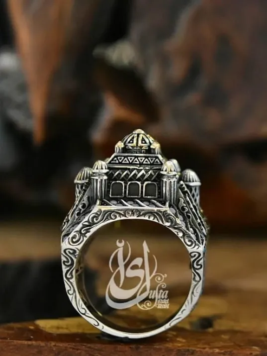 İslam Usta Tasarımı Gümüş Camii Model Gümüş Erkek Yüzük GYZISLMSTM3-GMS İslam Usta Tasarımı Gümüş Camii Model Gümüş Erkek Yüzük GYZISLMSTM3-GMS