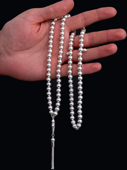Erkek Gümüş Tespih - Düz Küre 99'luk Namaz Tespihi Gümüş Tespih Erkek Gümüş Tespih - Düz Küre 99'luk Namaz Tespihi Gümüş Tespih