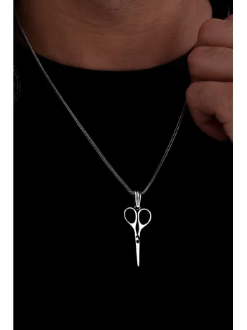 Erkek Gümüş Kolye - Makas Figürlü Gümüş Model 2 Erkek Kolye