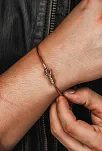 Erkek Gümüş Bileklik - El Yapımı Rose Kaplama (Kararmaz) Zahit Erkek Bileklik Kelepçe