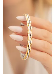 Kadın Çelik Bileklik - Rose Kaplama Lüks Bukle Model Kadın Kelepçe