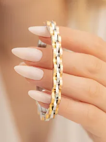 Kadın Çelik Bileklik - Rose Kaplama Lüks Bukle Model Kadın Kelepçe