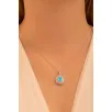 Kadın Gümüş Kolye - Damla Model Mavi Topaz Taşlı Baget Süslemeli Rodyumlu Kadın Kolye Kadın Gümüş Kolye - Damla Model Mavi Topaz Taşlı Baget Süslemeli Rodyumlu Kadın Kolye