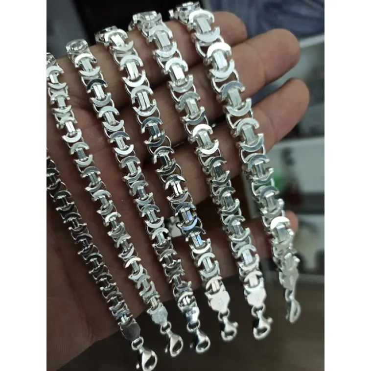 925 Ayar Gümüş Erkek Bileklik Künye Parlak Euro Kral Model 925 Ayar Gümüş Erkek Bileklik Künye Parlak Euro Kral Model