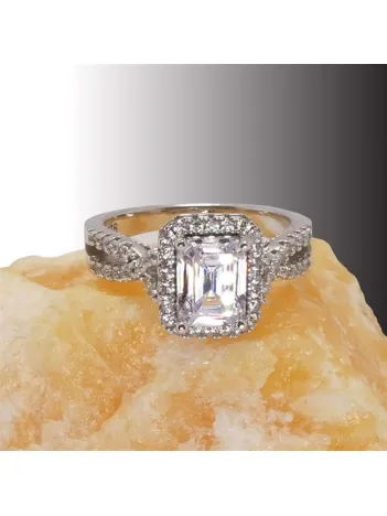 Baget Tektaşlı Sarmaşık Gümüş Bayan Yüzük