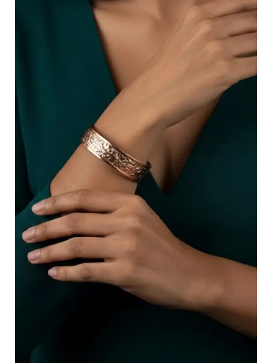 Kadın Bakır Set - Bej Sonbahar Işıltısı Model Bakır Kadın Kolye Bileklik Yüzük Küpe Set