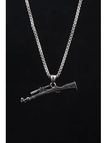 OttoMan Dürbünlü Tüfek Motif Erkek Çelik Zincir Kolye CKL0321TFEK-GMS OttoMan Dürbünlü Tüfek Motif Erkek Çelik Zincir Kolye CKL0321TFEK-GMS