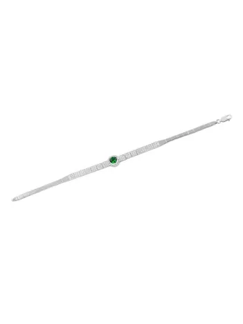Celena Zümrüt Taşlı Su Yolu Bayan Gümüş Bileklik