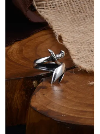 Zülfikar Kılıç Model Erkek Gümüş Yüzük