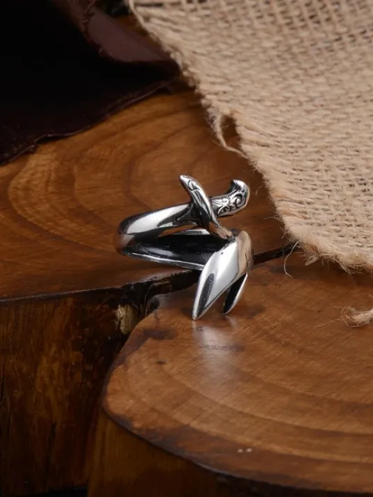 Zülfikar Kılıç Model Erkek Gümüş Yüzük