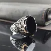 Kral Tacı Desenli Siyah Oniks Taşlı Gümüş Erkek Yüzük GYZGMSUGUMU Kral Tacı Desenli Siyah Oniks Taşlı Gümüş Erkek Yüzük GYZGMSUGUMU