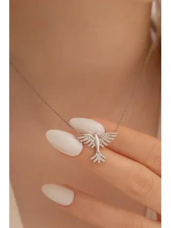 Kadın Kolye-Gümüş Beyaz ZümrüdüAnka Kadın Kolye