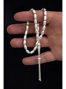 Gümüş Tespih Çizgili Büyük Boy 22gr