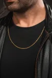 Altın Rengi Burma Halat Çelik Erkek Kolye Zincir İnce Model Altın Rengi Burma Halat Çelik Erkek Kolye Zincir İnce Model