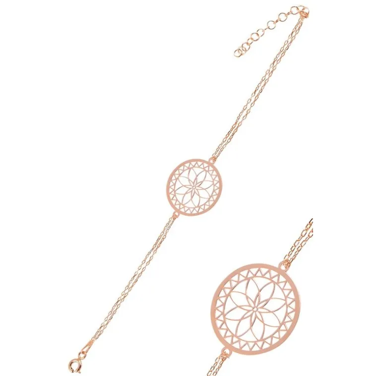 Rose Lotus Çiçeği Model Kadın Gümüş Bileklik GBLLTSCCGM1-ROS