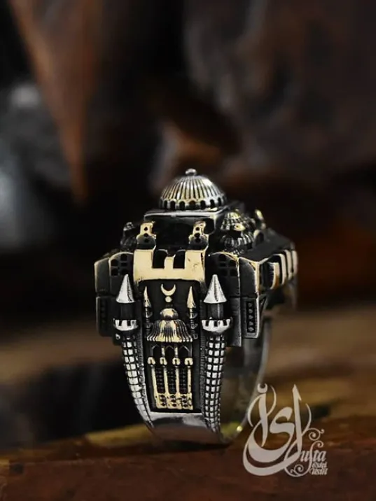 İslam Usta Tasarımı Gümüş Kubbe Model Gümüş Erkek Yüzük GYZISLMSTM2-GMS İslam Usta Tasarımı Gümüş Kubbe Model Gümüş Erkek Yüzük GYZISLMSTM2-GMS