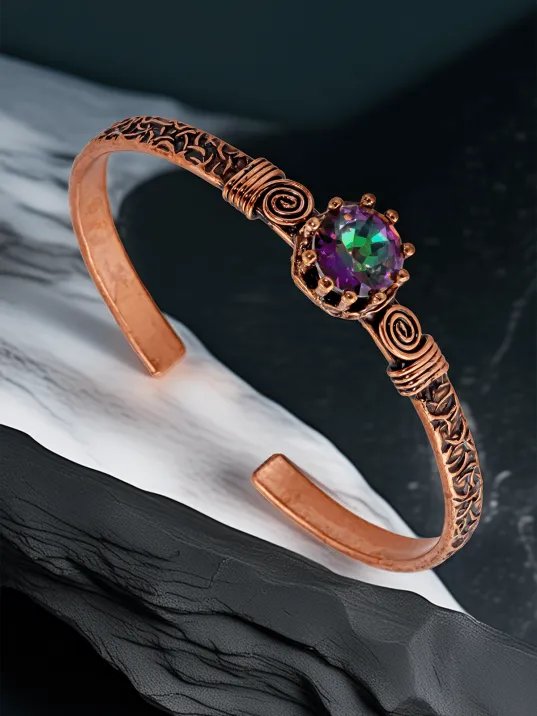 Kadın Bakır Bileklik Yüzük Set - Mistik Topaz Model 2 Ağaç Kabuğu Model İnce Metal Kutu Kuvars Taşlı Kadın Bakır Bileklik Yüzük Set - Mistik Topaz Model 2 Ağaç Kabuğu Model İnce Metal Kutu Kuvars Taşlı