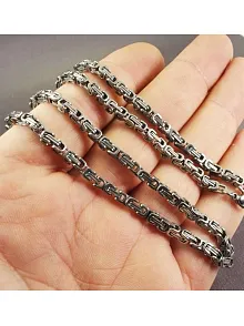 OttoMan 3,5mm İnce Kral Erkek Çelik Kolye Zincir