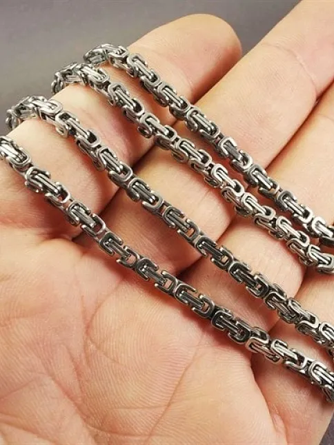 OttoMan 3,5mm İnce Kral Erkek Çelik Kolye Zincir