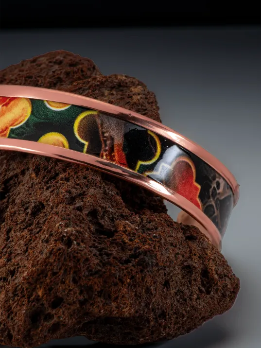 Kadın Bakır Bileklik - Ester Model Özel Baskı Metal Kutu Ve Doğal Taşlar Kadın Bakır Bileklik - Ester Model Özel Baskı Metal Kutu Ve Doğal Taşlar