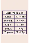 Lida Bayan Zirkon Taşlı Gümüş Su Yolu Set - Kolye, Bileklik, Küpe, Yüzük