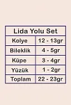 Lida Bayan Zirkon Taşlı Gümüş Su Yolu Set - Kolye, Bileklik, Küpe, Yüzük
