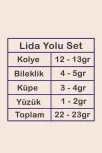 Lida Bayan Zirkon Taşlı Gümüş Su Yolu Set - Kolye, Bileklik, Küpe, Yüzük Lida Bayan Zirkon Taşlı Gümüş Su Yolu Set - Kolye, Bileklik, Küpe, Yüzük