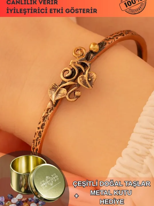 Kadın Bakır Bileklik - Ece Model Kadın Bakır Kelepçe Bileklik Bilezik