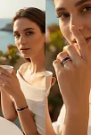 Kadın Bakır Bileklik Yüzük Set - Laura Model Özel Baskı Metal Kutu Ve Kuvars Taşı