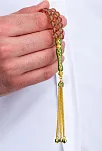 Doğal Taşlı Tespih - Gümüş Püskül Zultanit Taşlı Altın Kaplama Orta Boy Tesbih 7.2mm Doğal Taşlı Tespih - Gümüş Püskül Zultanit Taşlı Altın Kaplama Orta Boy Tesbih 7.2mm