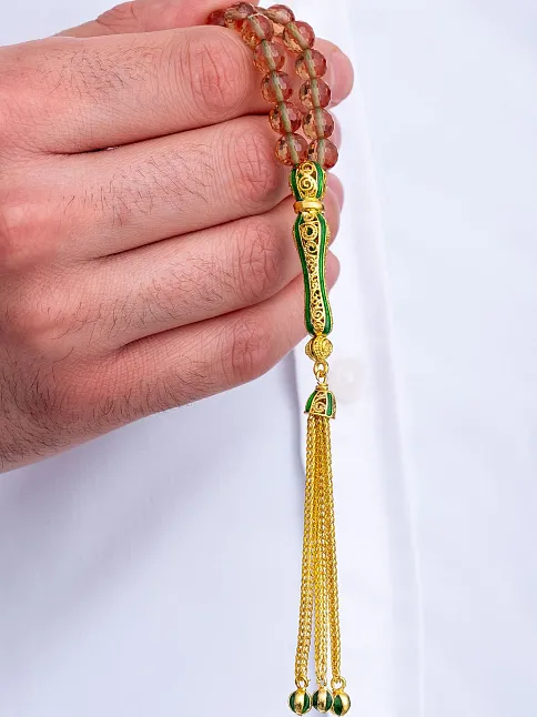 Doğal Taşlı Tespih - Gümüş Püskül Zultanit Taşlı Altın Kaplama Orta Boy Tesbih 7.2mm Doğal Taşlı Tespih - Gümüş Püskül Zultanit Taşlı Altın Kaplama Orta Boy Tesbih 7.2mm