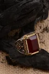 Kırmızı Paraiba Taşlı Zirkon İşlemeli 925 Ayar Gümüş Erkek Yüzük GYZMINELIYZ-KRS Kırmızı Paraiba Taşlı Zirkon İşlemeli 925 Ayar Gümüş Erkek Yüzük GYZMINELIYZ-KRS