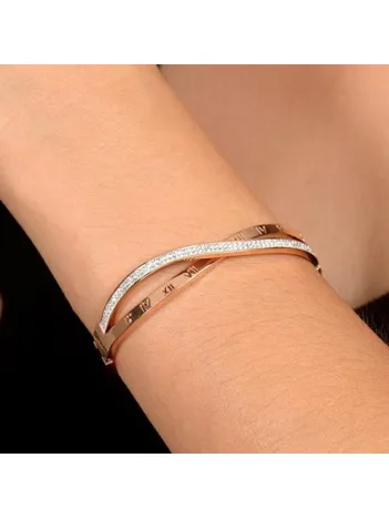 Ottoman Kadın Roma Rakamlı Taş işlemeli Rose Renk Model Bileklik CBLROMAİSLE-ROS Ottoman Kadın Roma Rakamlı Taş işlemeli Rose Renk Model Bileklik CBLROMAİSLE-ROS