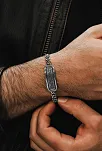 Erkek Gümüş Bileklik - İnşirah Suresi İşlemeli Gurmet Model 925 Ayar Erkek Bileklik