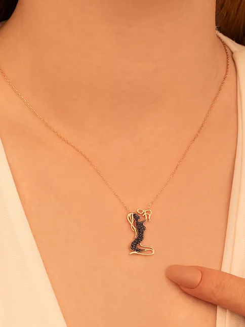 Anne Bebek Figürlü Rose Bayan Gümüş Kolye